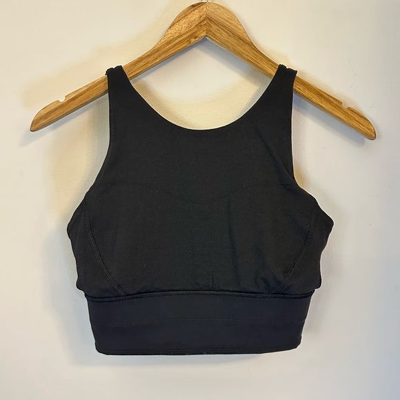 Lululemon High Neck Long Line Bra Black Embossed Size 6 - Picture 6 of 10